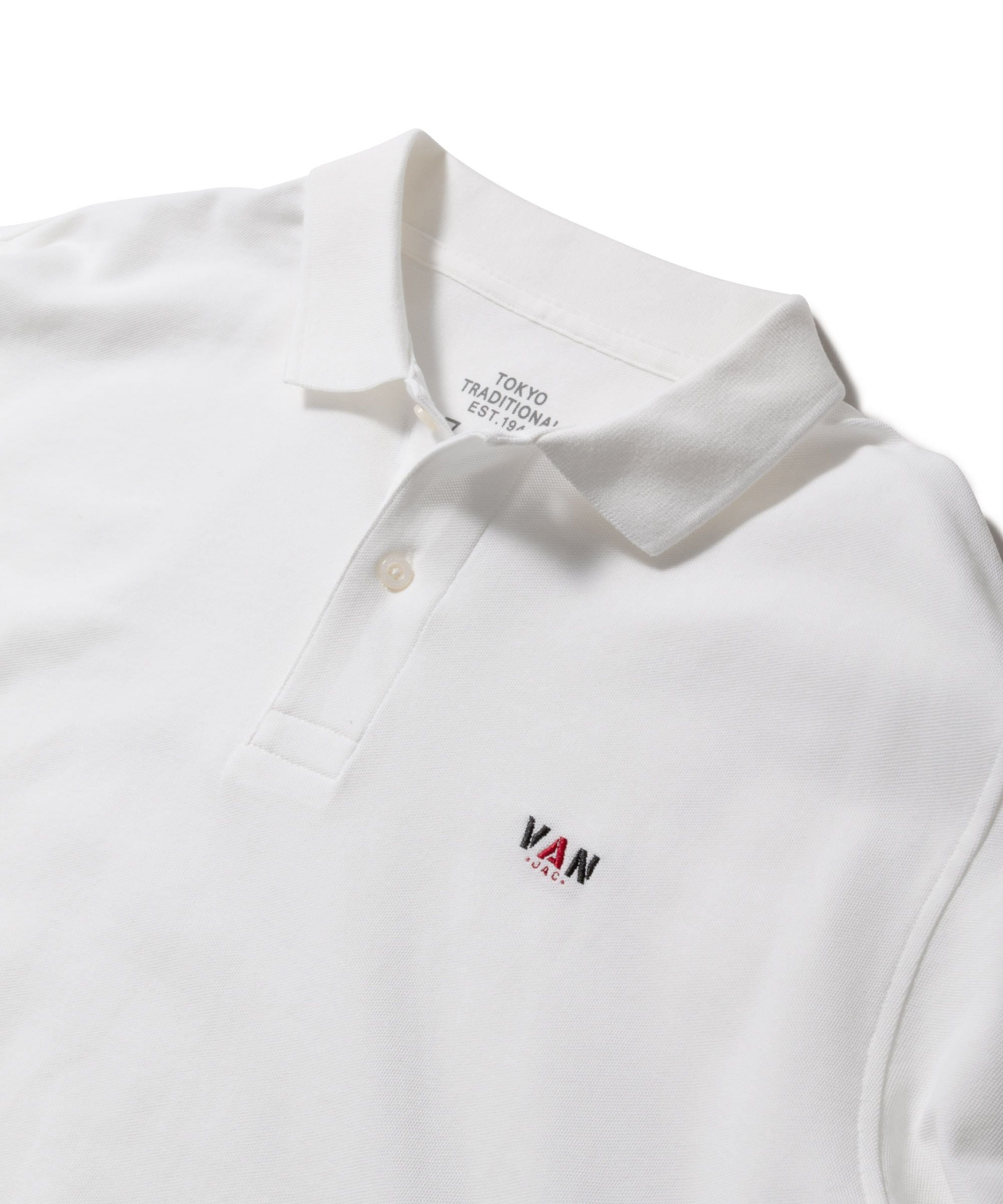 VAN 長袖ポロシャツ L ネイビー/ホワイト 長袖ポロシャツ＜鹿の子＞ ｜ VAN STORE