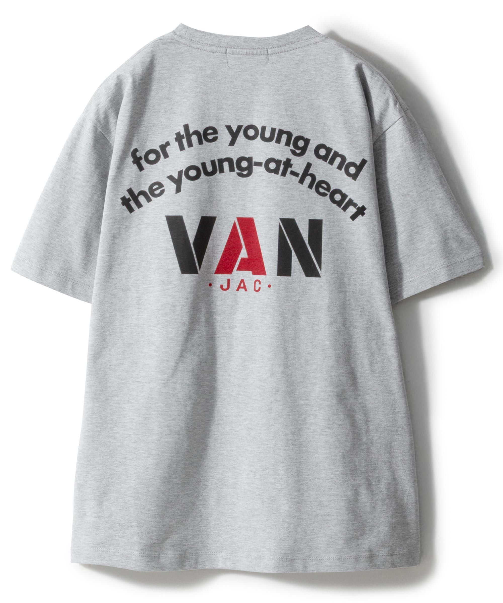 VAN JAC ヴァンヂャケット バックアーチロゴプリント Tシャツ L グレー バックロゴTシャツ ｜ VAN STORE