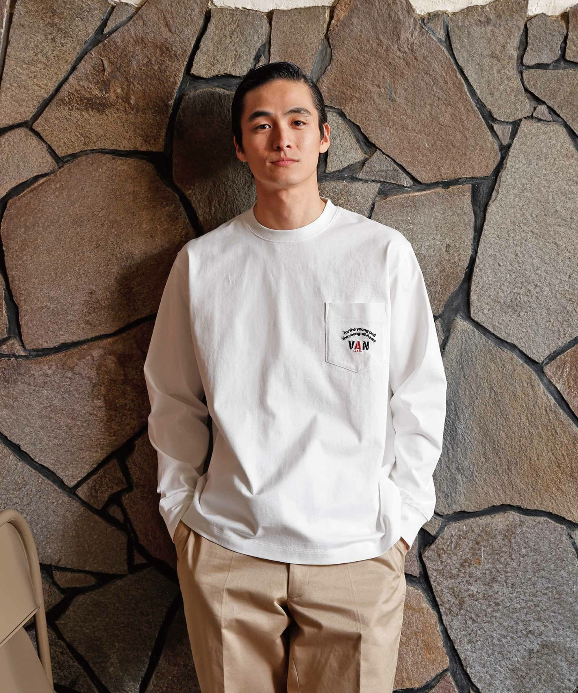 ロングスリーブTシャツ＜ワンポイントアーチロゴ刺繍＞ ｜ VAN STORE