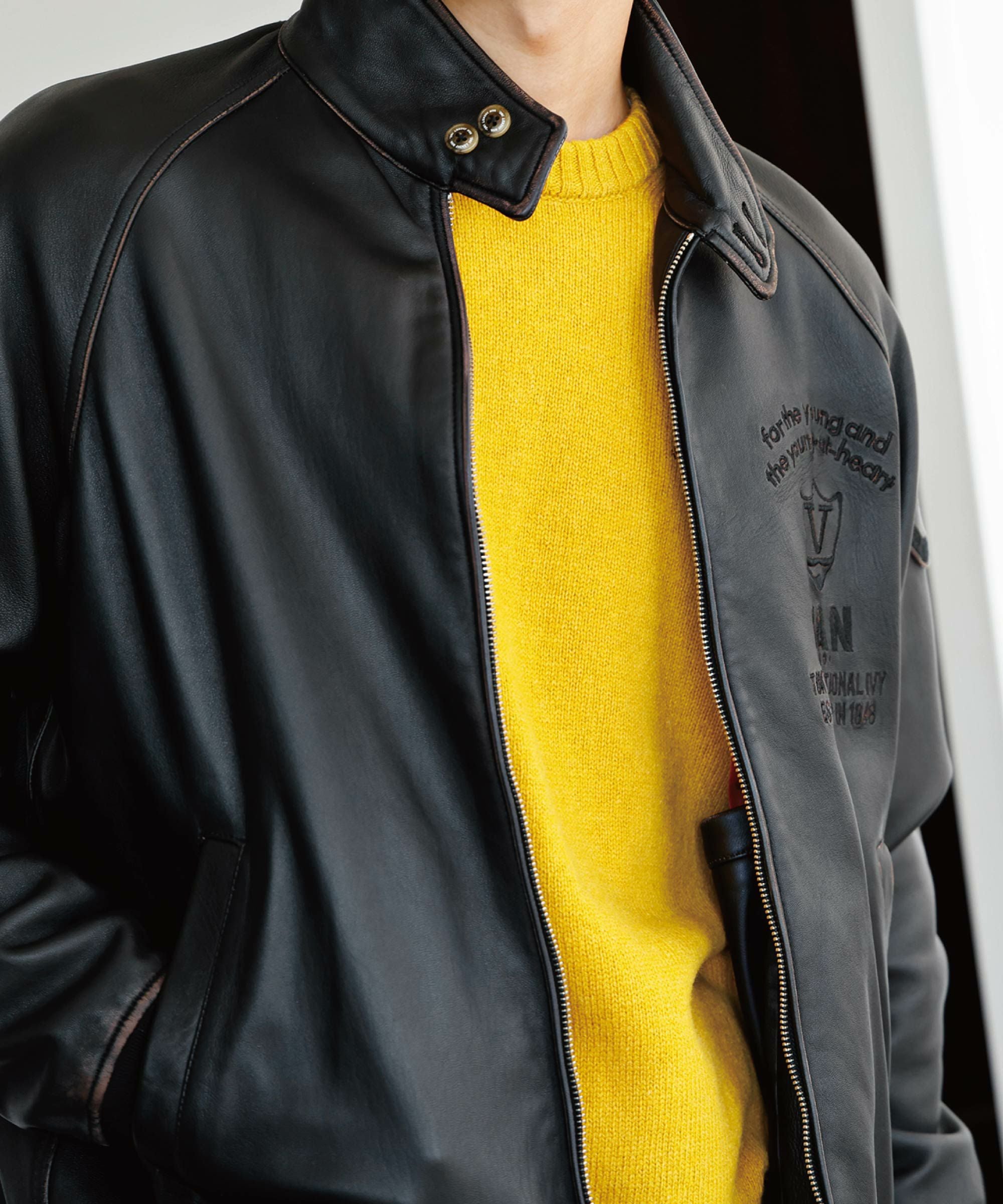 ス*ブ様 90s VANJACKET　レザージャケット VAN レザージャケット 革ジャン バックロゴ ダメージ 90s オールド