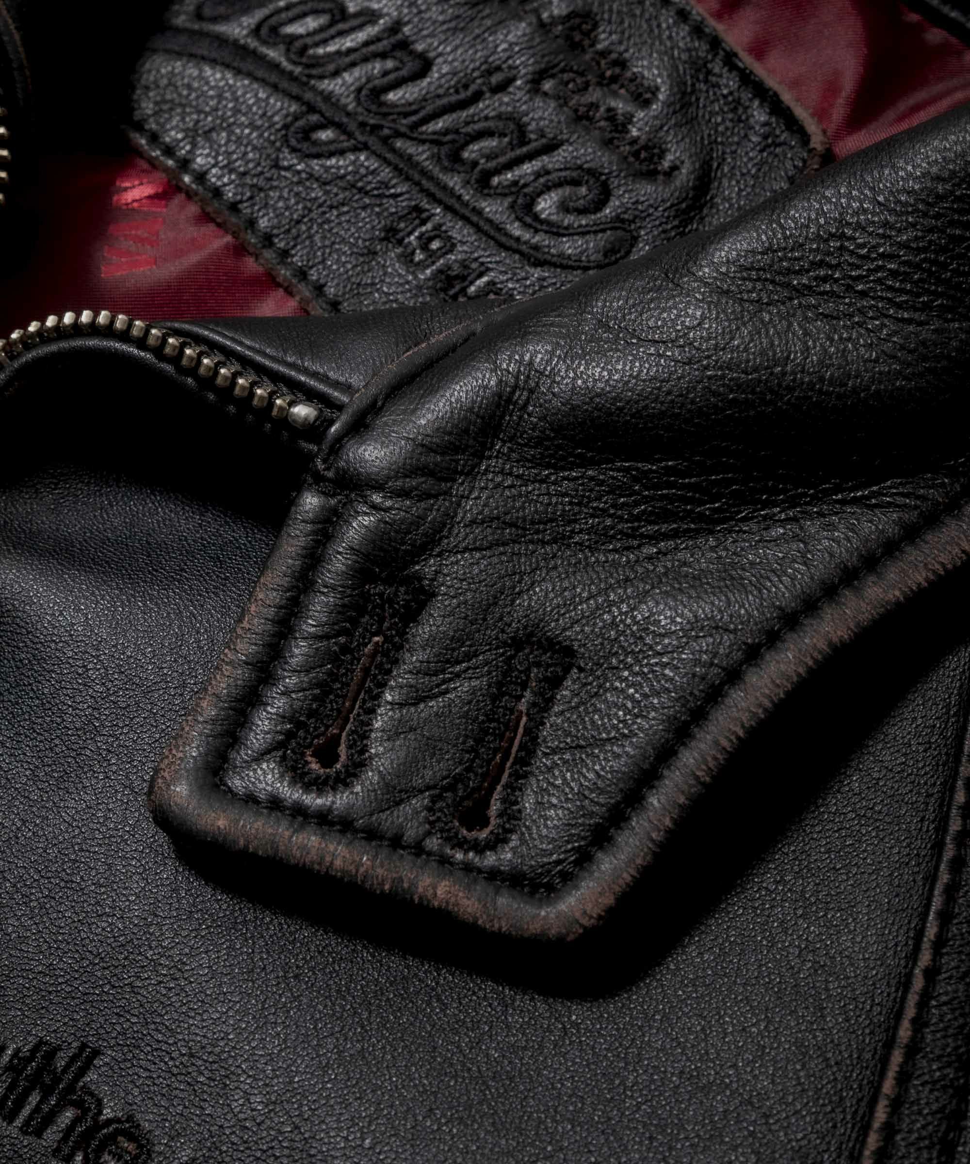 ス*ブ様 90s VANJACKET　レザージャケット VAN レザージャケット 革ジャン バックロゴ ダメージ 90s オールド