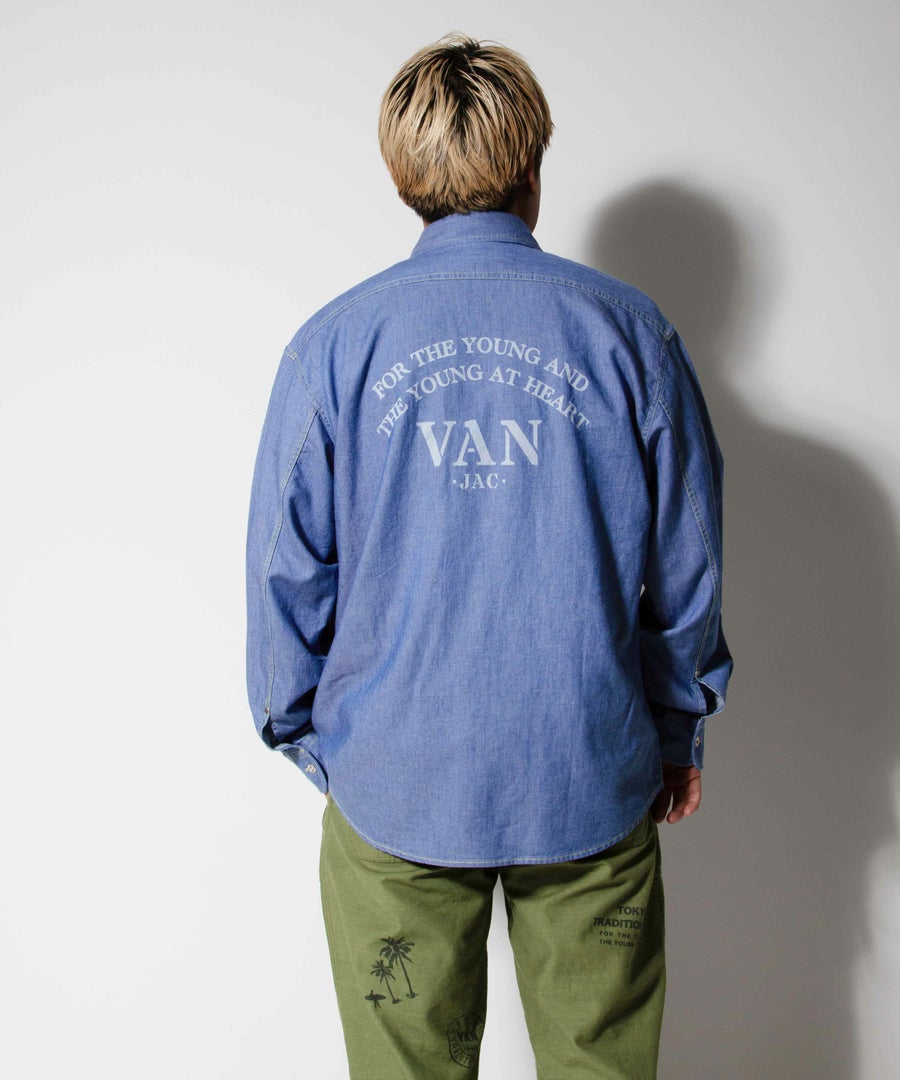 ライトインディゴデニムシャツ＜バックプリント＞ ｜ VAN STORE
