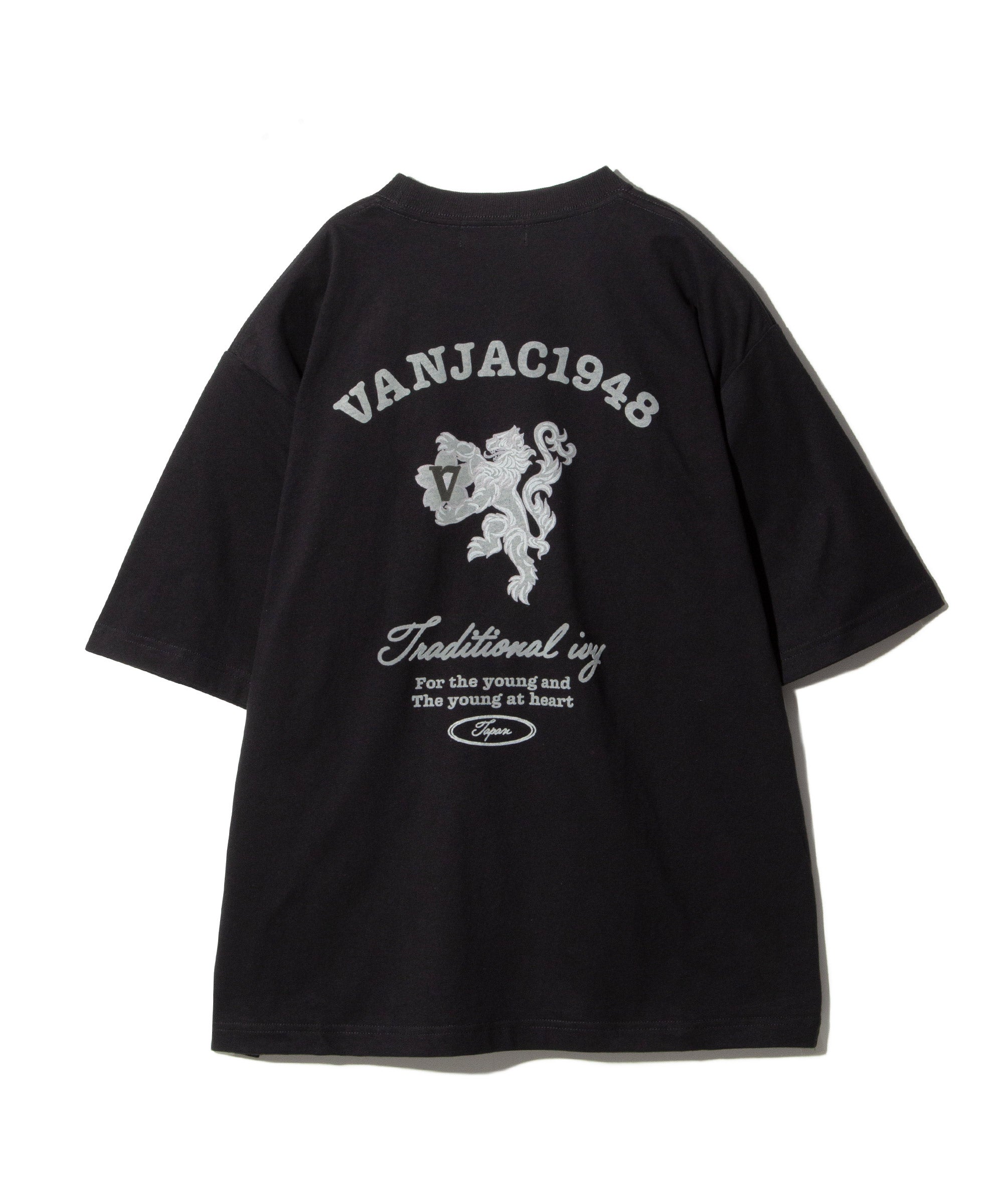 VAN ヴァン STORE セール Lサイズ ライオン VAN JAC 　半袖桜獅子プリントTシャツ　ブラック　　LL 　新品未使用　　　J.PRESS kent　61347