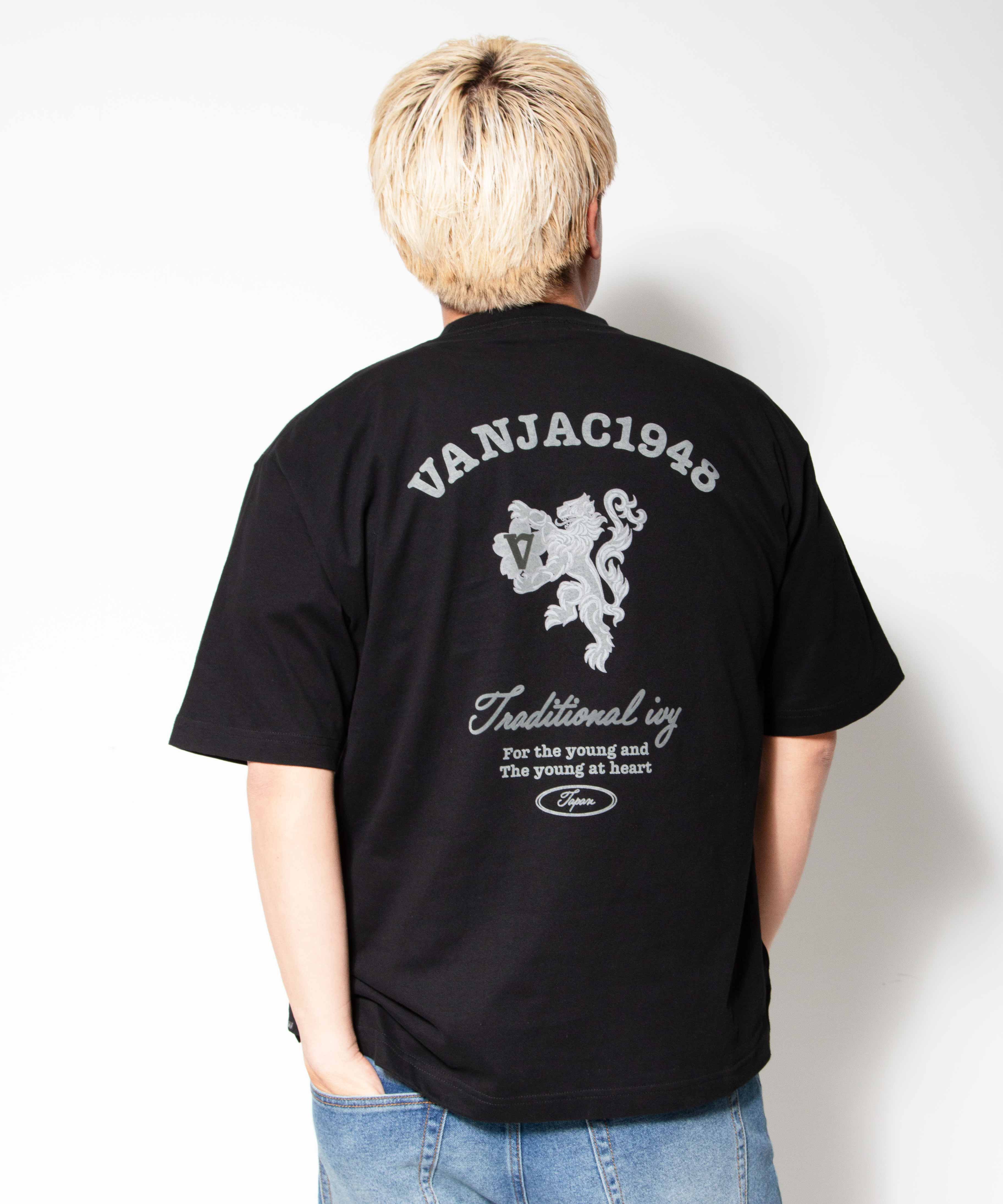 VAN ヴァン STORE セール Lサイズ ライオン VAN JAC 　半袖桜獅子プリントTシャツ　ブラック　　LL 　新品未使用　　　J.PRESS kent　61347