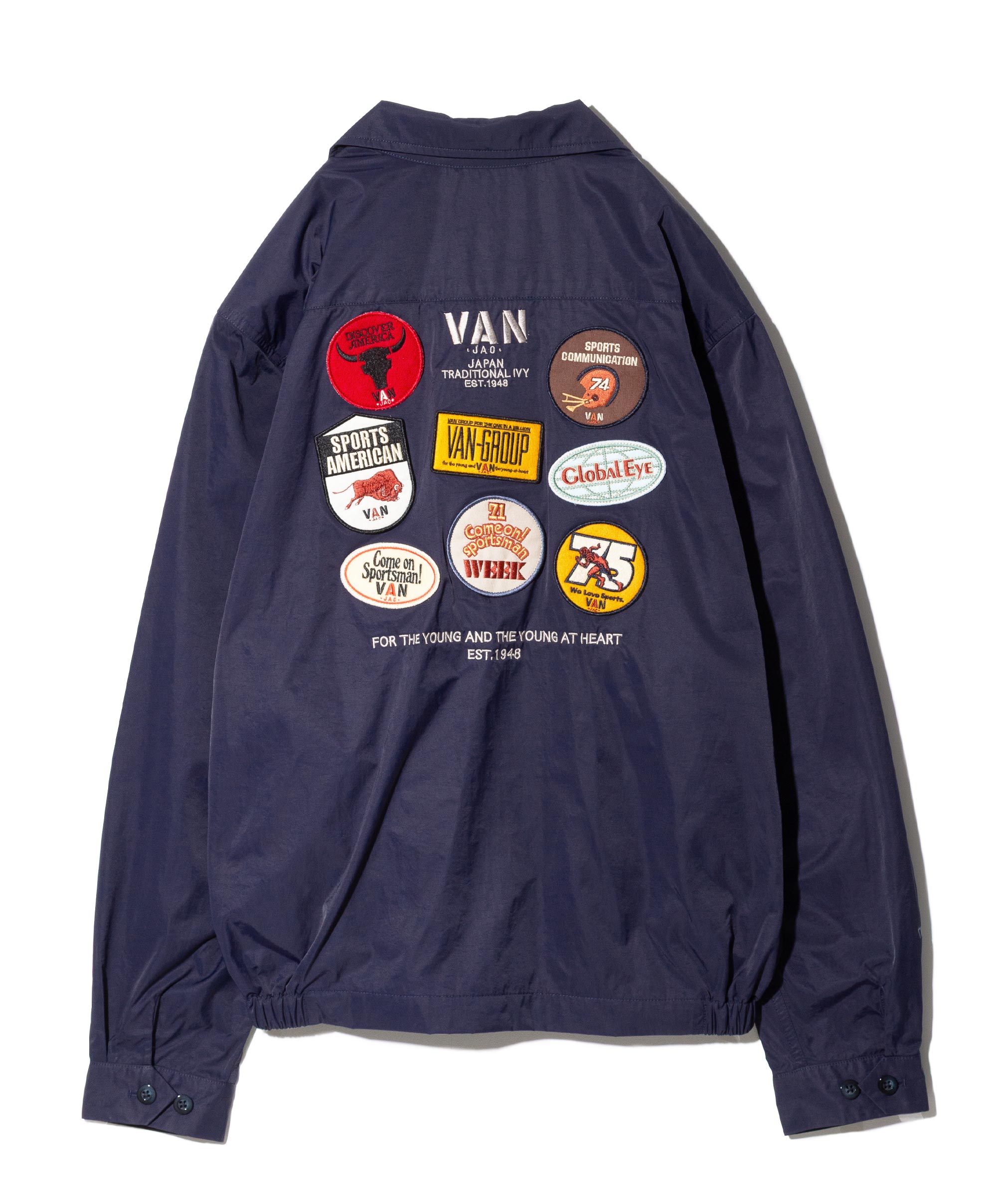 VAN サックスパッチワーク ブルゾン　インド綿　M WORKERS（ワーカーズ） Swing Top Patchwork Madras - ZABOU
