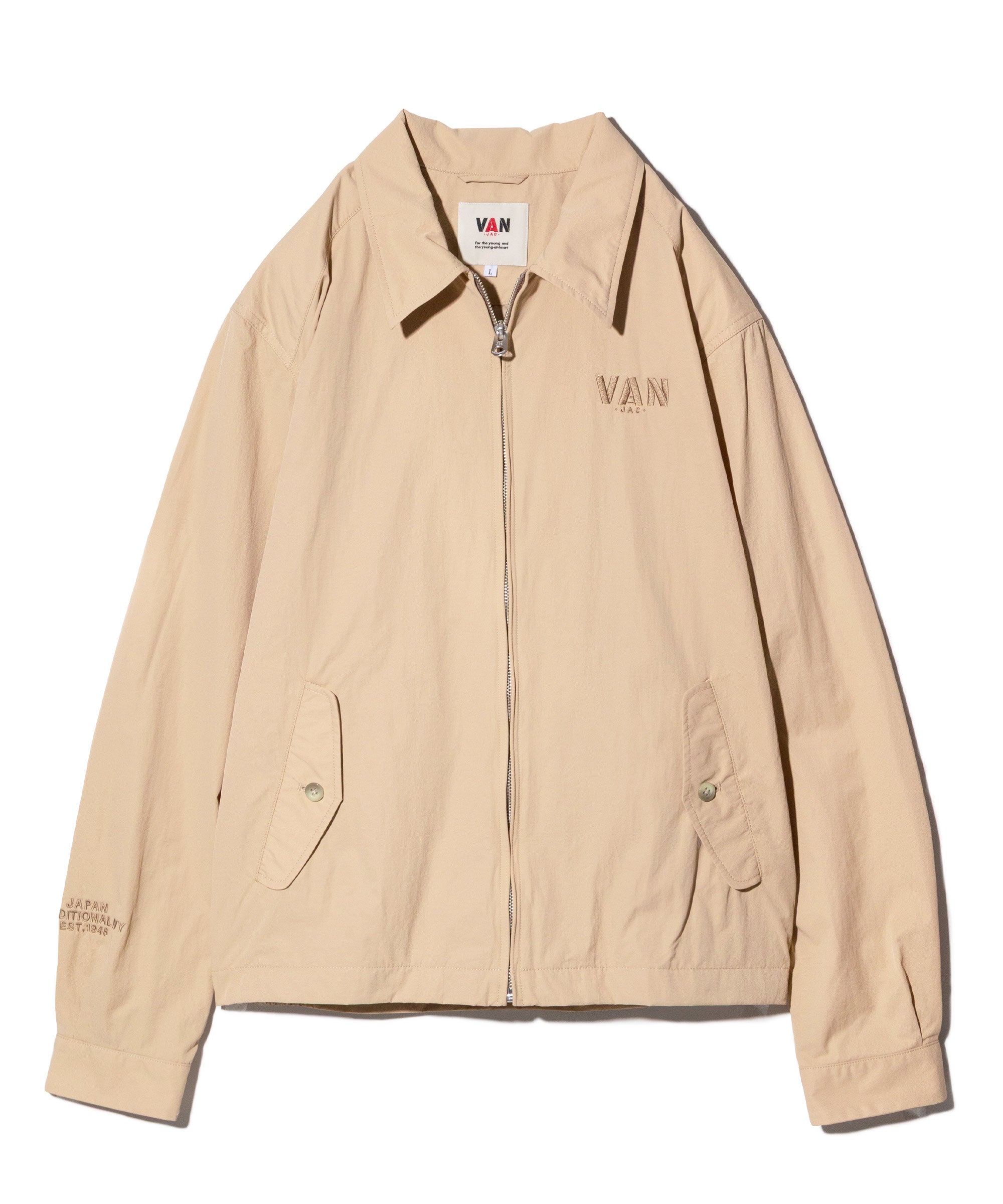 希少■VAN JACKET ブルゾン　ワッペン　刺繍　ベージュ　L ワッペン刺繍ブルゾン ｜ VAN STORE