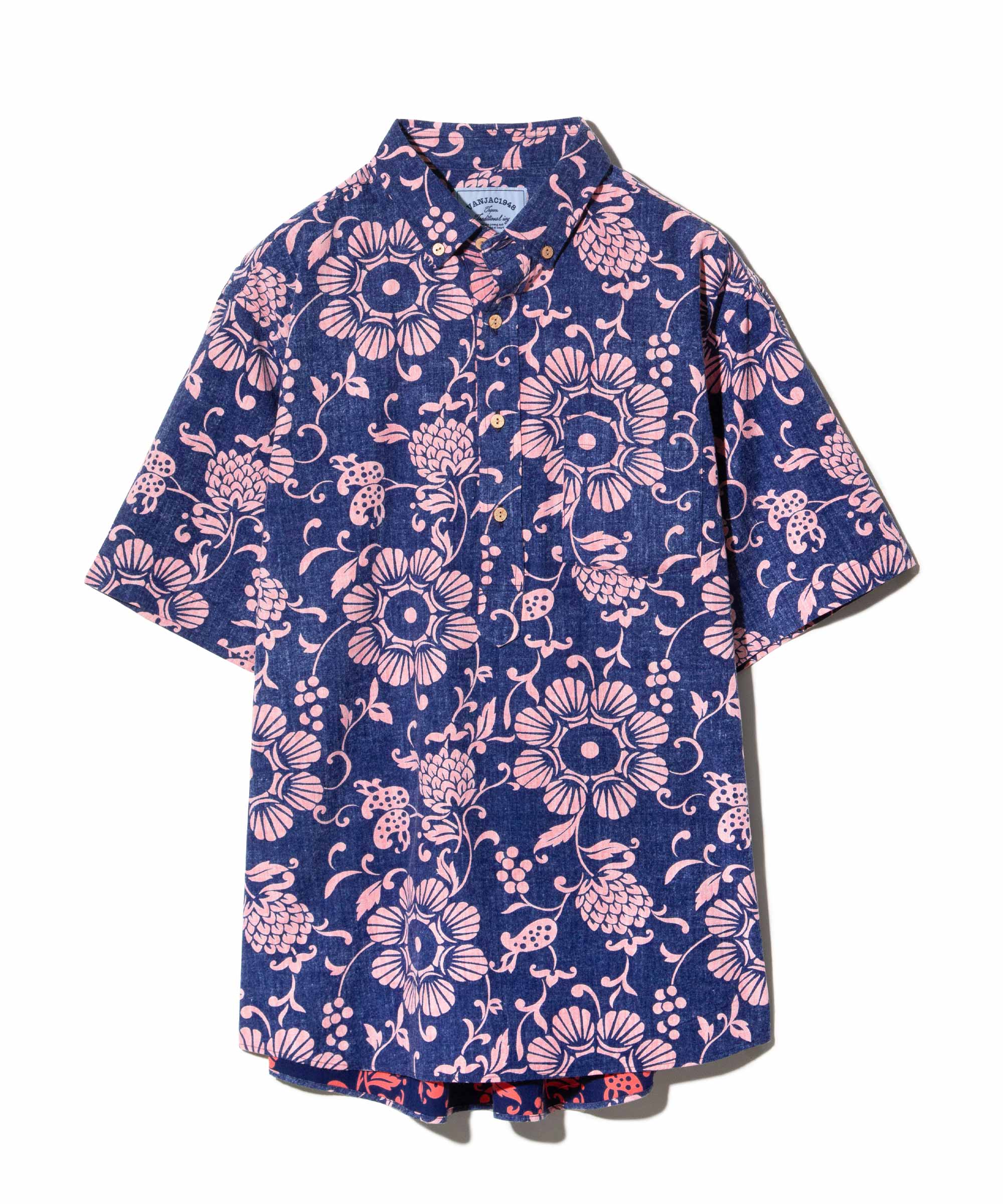 プルオーバーBDシャツ＜フラワープリント＞＜綿レーヨン＞ ｜ VAN STORE