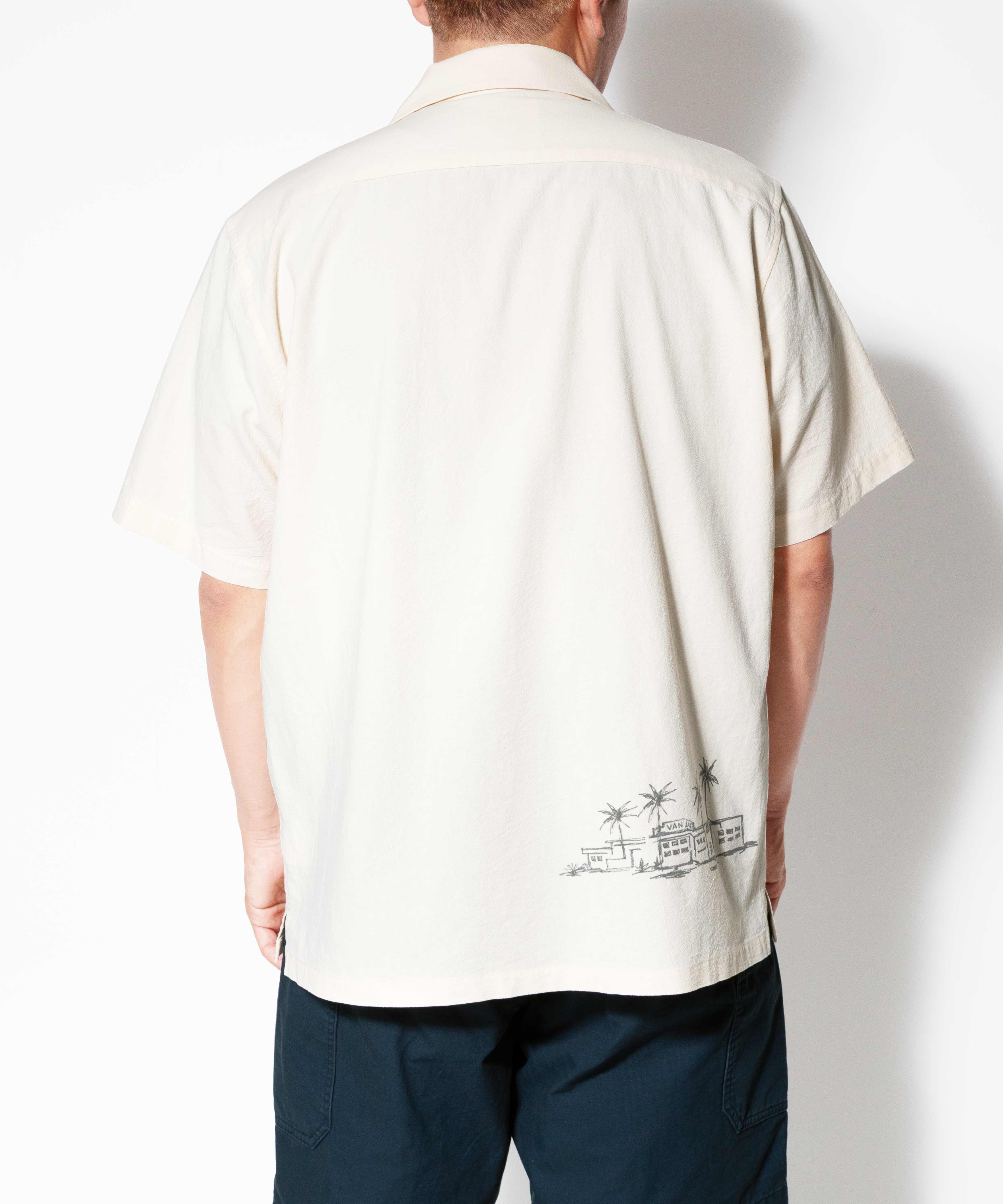 J*N様 ビンテージ！Water Look クリーム色 ギャバシャツ オープンカラーシャツ＜リゾートプリント＞ ｜ VAN STORE