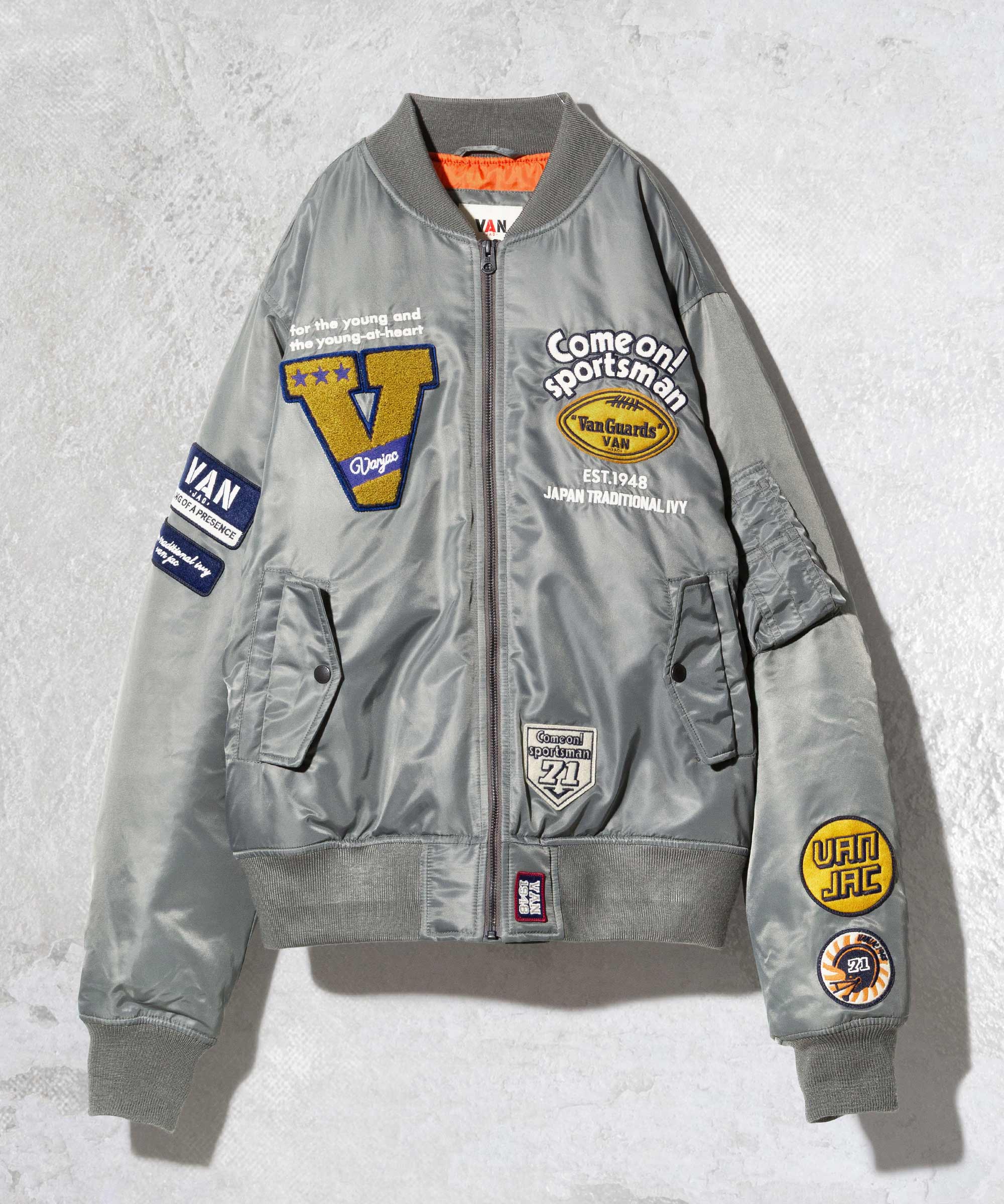 VAN スタジャン ベージュ/ホワイト スタジアムMA-1＜COME ON! SPORTSMAN＞ ｜ VAN STORE